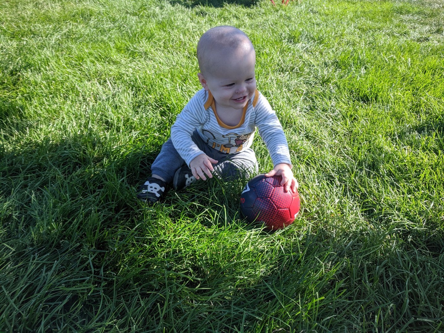 Baby playing with ball